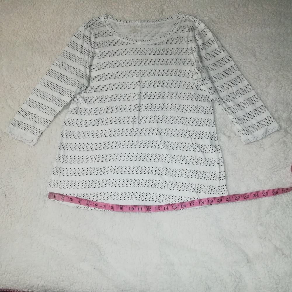 Sonoma Tops Polkadot 3/4 Sleeve Size M 100% Cotton - Picture 7 of 12